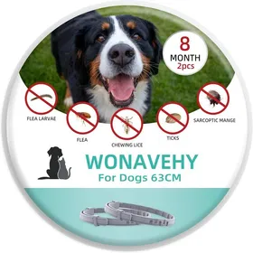 Comparer les prix de Lot De 2 Colliers Antiparasitaires Pour Chiens 8 Mois De Protection 63 Cm Collier Anti-Puces Chien Antiparasitaire Chien Chat Régl