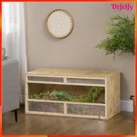 Comparer les prix de 8523 Terrarium en bois OSB pour reptiles avec porte coulissante en verre - 100 x 47 x 47 cm naturel