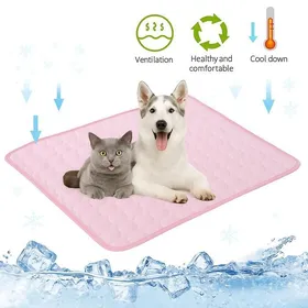Meilleurs prix pour Tapis Rafraîchissant Chien Rose 100x75cm  Taille XL  Coussin Glace Été Grand Chien Chat