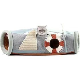 Comparer les prix de Tunnel pour chat - OKZ - Tube pliable - Lavable - Cylindrique - Pour intérieur