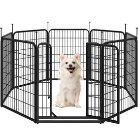 Meilleurs prix pour Yaheetech Parc pour Chien en 8 Panneaux Enclos pour Chien en Métal avec Porte Verrouillable Parc pour Animaux de Compagnie Noir