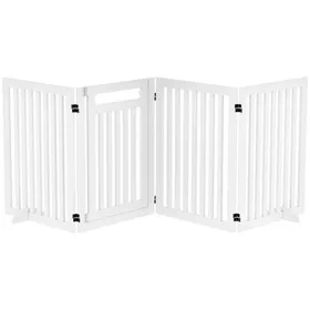 Meilleurs prix pour Barrière Sécurité Chien Escalier 4 Pièces Pliable Autoportante 2 Pieds 81cm Blanche - Sans Perçage Installation Facile