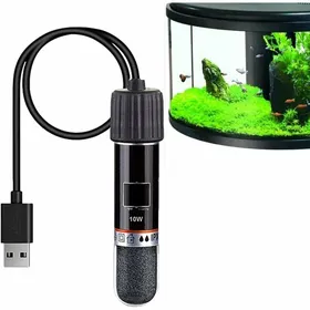 Meilleurs prix pour Mini chauffe-aquarium 10W USB thermostat rechargeable petits aquariums Label