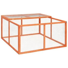 Meilleurs prix pour SALE 2026 Cage à poulets Brun - Clapier 124x120x60cm - bois de sapin massif PRO776209162