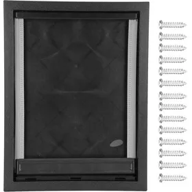 Meilleurs prix pour Chatière pour chien - PZCC - 50x38 cm - Rabat magnétique - Panneau de fermeture à pression - PVC noir