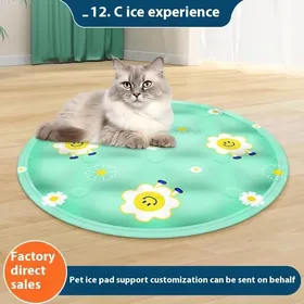 Comparer les prix de Tapis rafraîchissant pour animaux - Phoesky - Rond 45 cm - Vert - Écologique - Polyester - Pour chiens