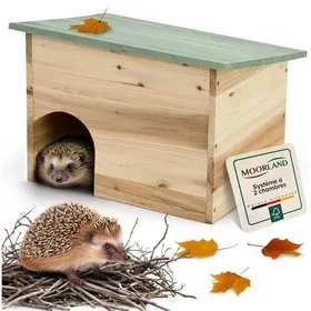 Comparer les prix de Moorland Abris pour Hérissons en Bois FSC 35×27 cm – Maison Herisson Extérieur Résistant & Isolé – Modèle IH4