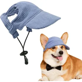 Meilleurs prix pour Casquette de basket-ball ajustable pour chien - Casquette en velours côtelé respirante et protectrice contre le soleil pour les
