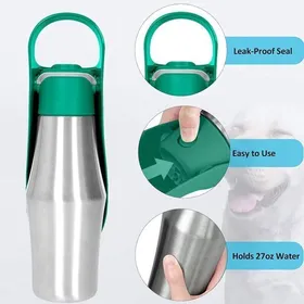 Meilleurs prix pour 750 ML Gourde pour Chien Promenade Gourde Chien Isotherme Bouteille deau pour Portable Acier Inoxyd