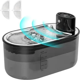 Comparer les prix de 3L Fontaine à Eau pour Chat sans Fil,Fontaine a Eau Chat Detecteur de Mouvement,Fontaine pour Chat à Piles,Unité de contrôle Noir