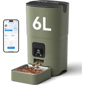 Meilleurs prix pour Distributeur Croquettes Automatique WiFi 6L pour Chat Vert Armee