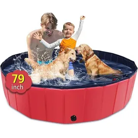 Meilleurs prix pour Piscine Pliable surdimensionnée en Dur Portable pour Chiens Chats et s Animaux domestiques Chiot Rouge 200cm 200CM ABRI DE PISCINE