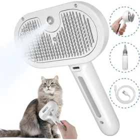 Comparer les prix de Brosse chat/chien vapeur longs/courts poils réservoir eau intégré (blanc) Label