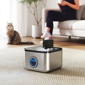 Meilleurs prix pour Fontaine à eau pour chat automatique en inox 42L silencieuse distributeur eau chat 3 filtre et chargeur USB argent