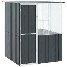 Comparer les prix de SALE dhiver Cage/Enclos pour oiseaux - UU - Grande Volière - Anthracite 154 x 154 x 200 cm Acier galvanisé CC657