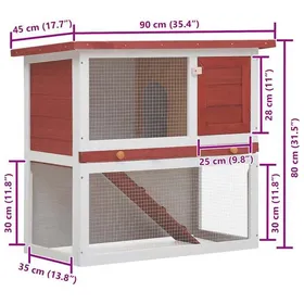 Comparer les prix de Solde 2026Poulailler pratique/parc à lapins Rouge - Clapier dextérieur 1 porte Rouge Bois 10.95 Kg 97999851