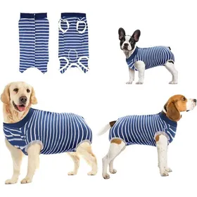 Meilleurs prix pour Gilet anti-léchage pour animaux de compagnie pour chiens et chats après chirurgie (L bleu)- .