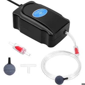 Comparer les prix de Pompe à air pour aquarium  – 3W ultra silencieuse – Avec tuyau 15m et accessoires – pour aquariums d’eau douce et salée
