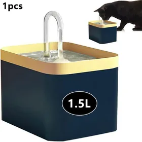 Comparer les prix de Fontaine chat 15L filtration silencieuse USB 3 niveaux débit bleu Label