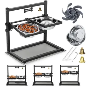 Comparer les prix de Gamelles surélevées pour Chien avec 3 hauteurs réglables et Inclinaison de 90° :Gamelle pour Chien Convient aux Petits Moyens