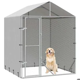 Comparer les prix de Meuble Déco - Niche/enclos pour chiens - CHICArgent Chenil dextérieur pour chiens - avec toit argenté 2x2x25 m luf7282823