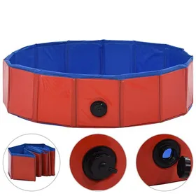 Meilleurs prix pour Piscine pliable pour chiens - vidaXL - pvc - rouge - 80 x 20 cm - intérieur/extérieur - base antidérapante - usage intérieur fuv44q9
