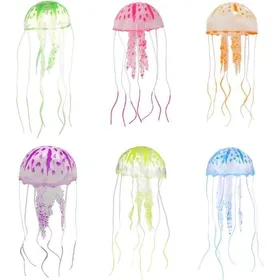 Meilleurs prix pour 6 Pcs Méduse Artificielle Méduse Silicone Décoration Aquarium Méduse Lumineuse pour Décoration Aquarium Méduses Artificielles mu