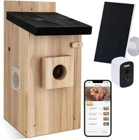 Comparer les prix de RAINBEAN VOLIERE Nichoir pour oiseaux avec caméra, caméra pour nichoir d'extérieur de 4 millions de pixels, DIY