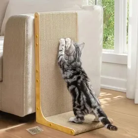 Meilleurs prix pour Grattoir pour Chat Forme en L Montable au Mur Plateau à Gratter Vertical Carton Durable pour Protéger Les Meubles Chats58 cm