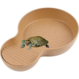 Comparer les prix de Abreuvoir Tortue avec Rampe - Bol à eau reptiles Rampe incluse - Terrarium - 26 5 x 18 x 4 2 cm