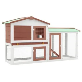 Meilleurs prix pour Cage/Clapier large dextérieur Marron et blanc 145x45x84 cm Bois SS00213598