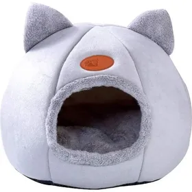 Comparer les prix de Niche pour chat - Keeper - Lit rond en peluche - 36x36x36 cm - Gris - Confortable et antidérapant