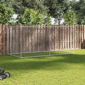 Comparer les prix de Argent Chenil dextérieur grande cage pour chien 382x192x185 cm A187