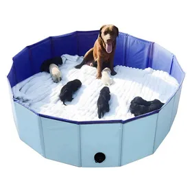 Comparer les prix de Piscine pour animaux de compagnie 160 x 30 cm en PVC pliable et portable adaptée à une utilisation en intérieur et en extérieur