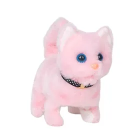 Meilleurs prix pour Jouet électronique pour chat avec collier qui miaule marche et remue la queue cadeaux pour filles et garçons de 2 3 4 5 ans 3