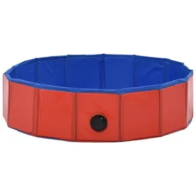 Meilleurs prix pour Piscine pliable pour chiens - WIENS - Rouge - 80x20 cm - PVC - Antidérapant - Utilisation intérieure et extérieure