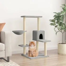 Comparer les prix de Gris Arbre à chat Meuble pour chats 1 pc avec griffoirs en sisal Gris clair 95 cm A1224