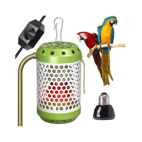 Comparer les prix de Chauffage pour cage à oiseaux - Lampe chauffante - Chauffage pour perroquet - Vert - Température réglable - Ampoule 1100 W incluse