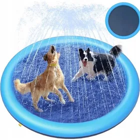 Comparer les prix de Piscine Chien  tapis jeu eau eclaboussures  antidrapant portable durable  150cm Bleu