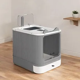 Comparer les prix de Bac à Litière Fermé avec Sortie Supérieure Pelle et Sachets de Charbon Actif - Branco ABS PP 44.5 x 34.5 x 40.5 cm Ref 2WZ532