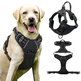 Comparer les prix de Harnais anti-traction pour grand chien Taille M réglable rembourré réfléchissant avec poignée