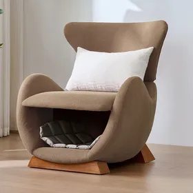 Comparer les prix de Fauteuil lounge design requin baleine tissu anti-griffes chat niche intégrée pour chat/chien petit sofa individuel salon cosy