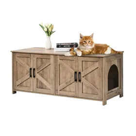 Meilleurs prix pour Vevor Bac à litière pour chat pour 2 chats, Meubles de bac à litière cachés avec des chambres doubles, 47,2 « L x 18,5 » L x 19,7 « H, Grège