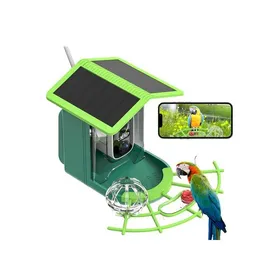 Meilleurs prix pour Mangeoire Oiseaux Extérieur IA Identification Oiseaux + Vision Nocturne 4K IP65 Étanche Panneau Solaire Notification