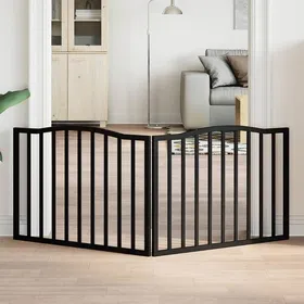Comparer les prix de Barrière pour chien pliable - vidaXL - 2 panneaux - Noir - Bois de peuplier - 80x60x2 cm - Longueur totale 160 cm