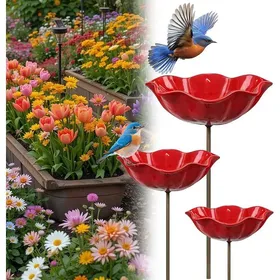 Meilleurs prix pour Abreuvoir Oiseau - Lot De 3 - Métal - Forme Fleur - Jardin Extérieur UMD MUSICAL