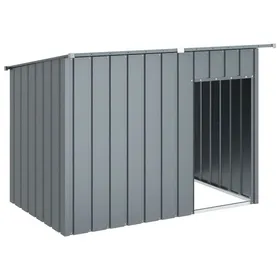 Comparer les prix de Meilleures Abris - Cage - Niche pour chien avec toit anthracite acier galvanisé SSD9275012
