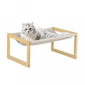 Comparer les prix de QUIIENCLEE Lit pour chat-Bois-Amovible et lavable-Blanc-Offrez à votre chat une expérience de sommeil confortable-50*40*25cm