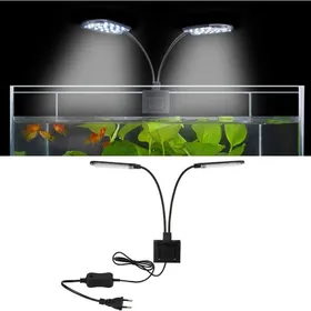 Meilleurs prix pour X7 Gemini LED Lumière Deux Têtes DAquarium 220V 10W 1600LM X7 Pour Réservoir de Poissons 31 cm de 8 à 15 Pouces
