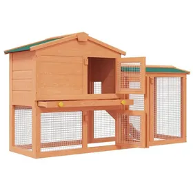 Meilleurs prix pour Clapier dextérieur en bois - MEUBLECHIC - 145x45x84 cm - Toit imperméable vert - Échelle antidérapante